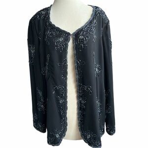 JMD New York beaded whimsigoth cardigan with hook closure